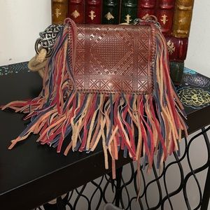 Free People leather fringe crossbody